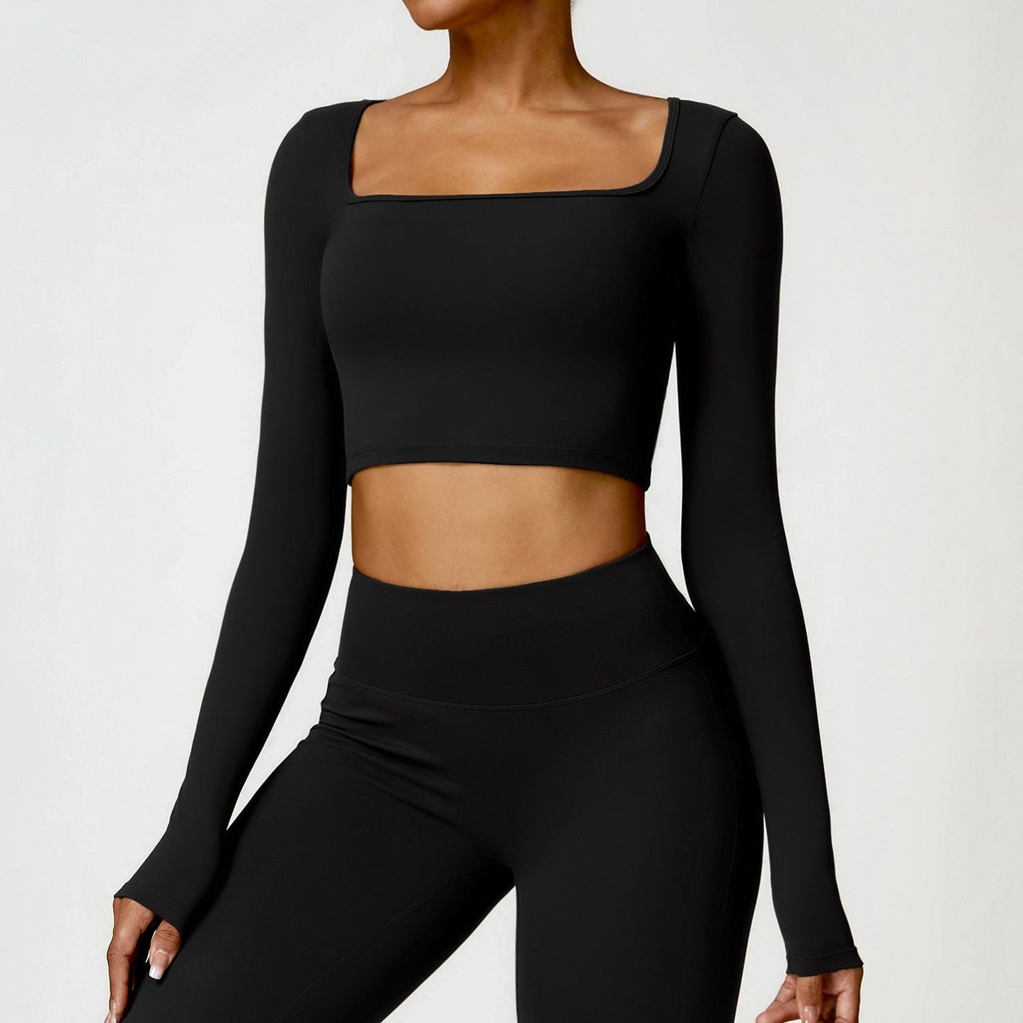 BRUSHED LONG-SLEEVED YOGA SET