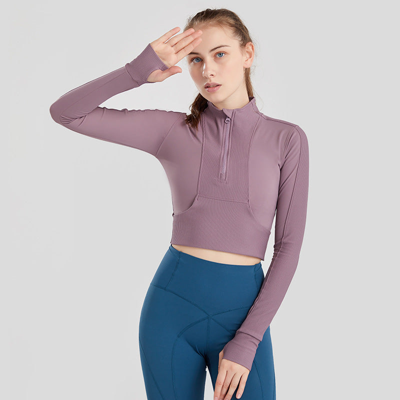 LONG-SLEEVED HALF ZIP YOGA JACKET