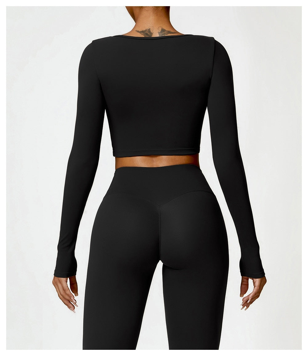 BRUSHED LONG-SLEEVED YOGA SET
