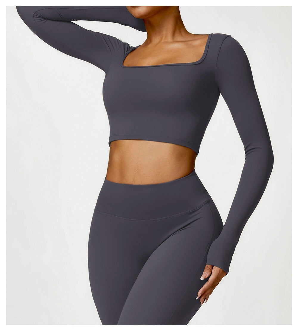 BRUSHED LONG-SLEEVED YOGA SET