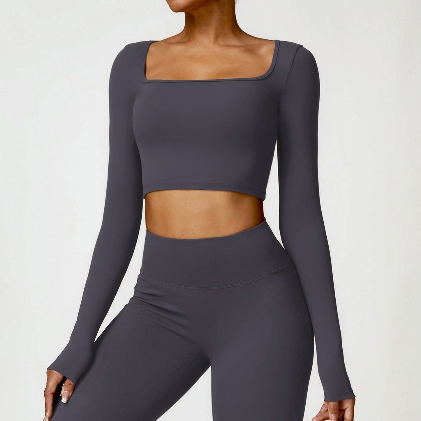 BRUSHED LONG-SLEEVED YOGA SET