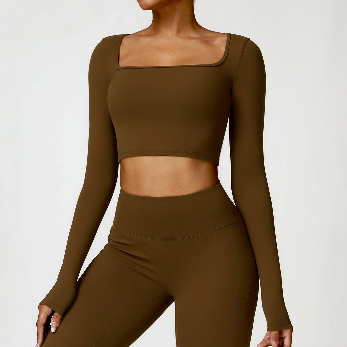 BRUSHED LONG-SLEEVED YOGA SET
