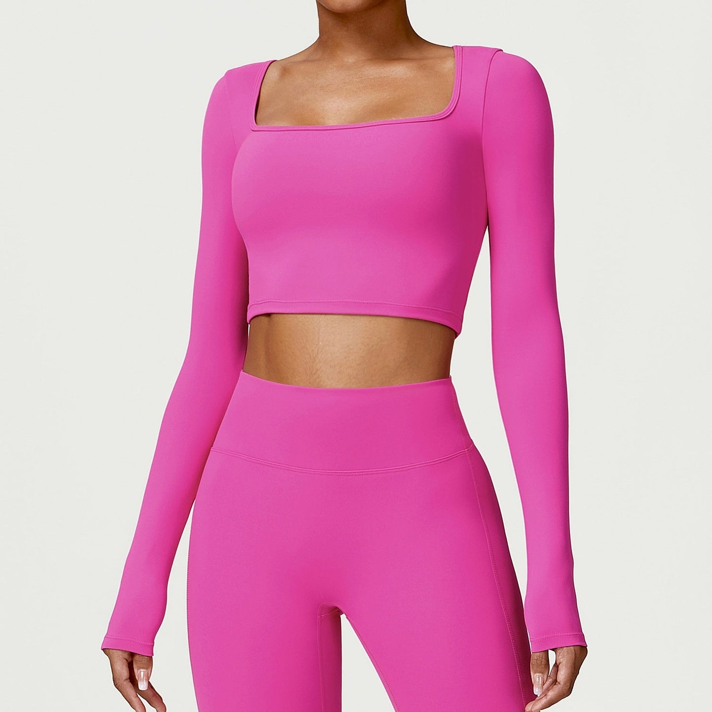 BRUSHED LONG-SLEEVED YOGA SET